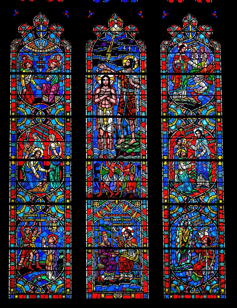 Bible stories stained glass, Washington National Cathedral, Washington DC.